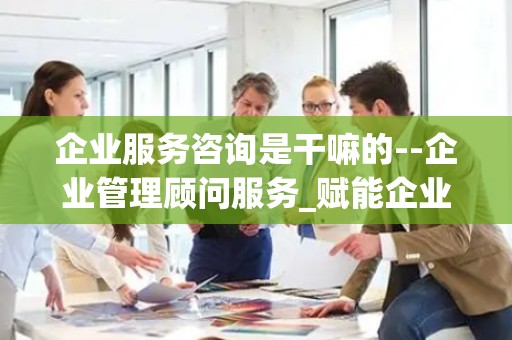 企业服务咨询是干嘛的--企业管理顾问服务_赋能企业成长的关键