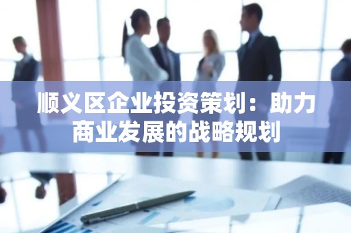 顺义区企业投资策划：助力商业发展的战略规划