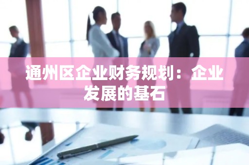 通州区企业财务规划：企业发展的基石
