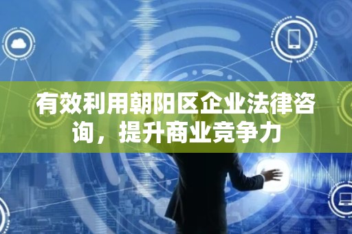 有效利用朝阳区企业法律咨询，提升商业竞争力