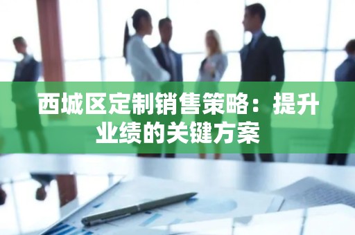 西城区定制销售策略：提升业绩的关键方案